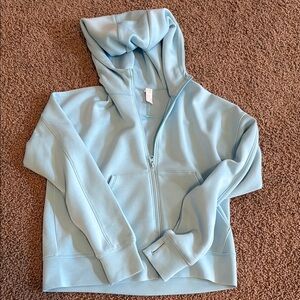 Light Blue Zip-Up Hoodie